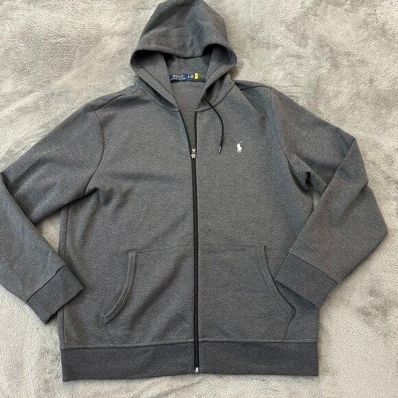 Polo Ralph Lauren Gray Full Zip Hoodie Sweatshirt Men's XL - Picture 1 of 6